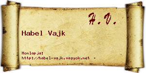 Habel Vajk névjegykártya